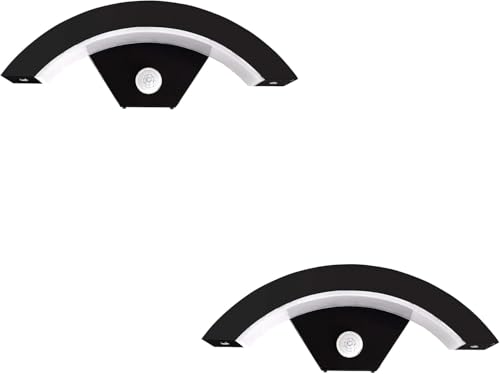 LEDSone 12W LED Außenwandleuchte mit PIR Bewegungsmelder, Außenwandlampe, Innenwandleuchte, IP54 Wandbeleuchtung (Muster-1, 2er-Pack) von LEDSone