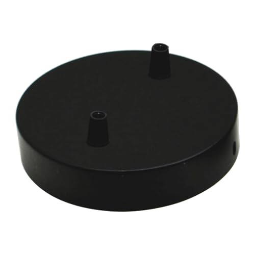 LEDSone Schwarze Deckenrosette von LEDSone, perfekt für Stoff-Flexkabel, Deckenleuchte aus Metall mit Zubehör für Decken- und Wandleuchte. (2 Aus) von LEDSone