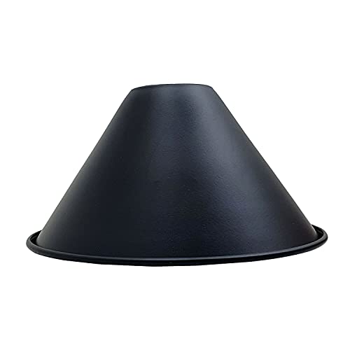 LEDSone Industrielle Decken-Hängelampenschirme, Retro-/Vintage-Stil, kegelförmiger Hängelampenschirm zum Aufhängen von Deckenleuchten (schwarzes Innengold) (Schwarz) von LEDSone