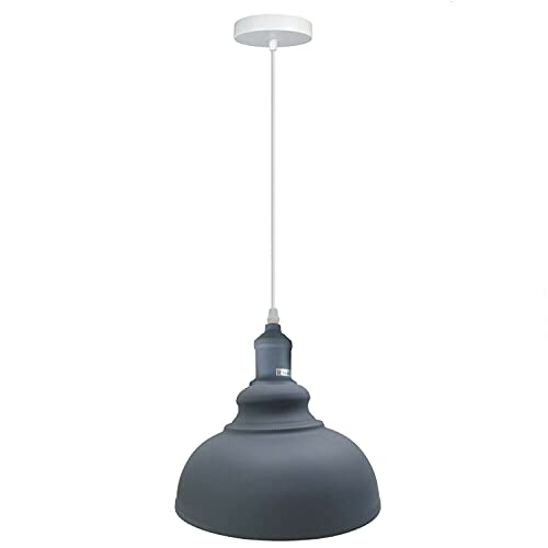 LEDSone Designleuchte Pendelleuchte Esszimmer Metall Hängelampe Küche Wohnzimmer Deckenlampenschirm (grau) von LEDSone