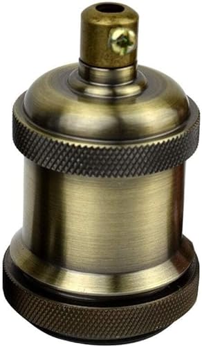LEDSone E27 Vintage-Glühbirnenfassung, Keramik-Lampenfassung, Edison-Schraube, Glühbirnenfassungsadapter, ideal für Vintage-Edison-Glühbirnen, Antikmetall (Grünes Messing) von LEDSone