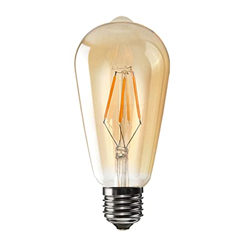 LEDSone Edison Glühbirne, Edison Vintage LED Lampe E27 (4W/240V) 2600-2700K Retro Glühbirne Vintage Antike Glühbirne,Amber Warm, 1 Stück von LEDSone