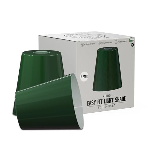 LEDSone Industrielle Decken-Pendelleuchtenschirme, Lampenschirme im Retro-Vintage-Stil zum Aufhängen von Deckenleuchten (Grün2er-Pack) von LEDSone