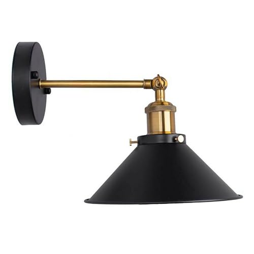 LEDSone Industrielle Metall Wand Lichter Innen Wand Leuchte Beleuchtung Wand Lampe Leuchte für Wohnzimmer Schlafzimmer Vanity Loft Cafe Bar (schwarz) von LEDSone