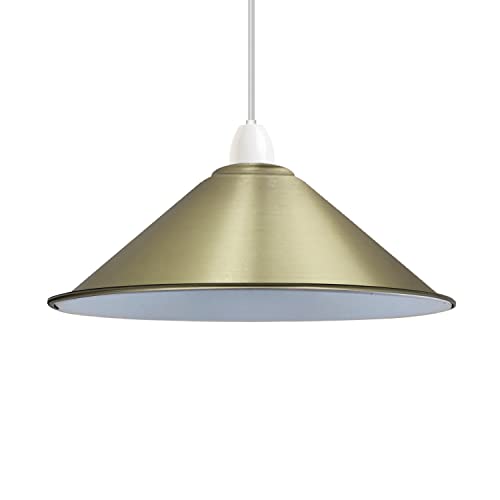 LEDSone Industrielle Vintage Deckenleuchte Retro LED Pendelleuchte Hängeleu E27 Leuchtmittel Lampenschirm für Wohnzimmer Esszimmer Restaurant Keller Untergeschoss usw. (Grünes Messing) von LEDSone