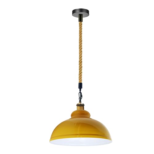 LEDSone Moderne Kronleuchter Deckenleuchte Hängelampe E27 Industrie Vintage Pendelleuchte (Gelb) von LEDSone