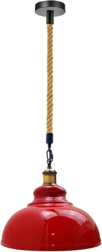 LEDSone Moderne Kronleuchter Deckenleuchte Hängelampe E27 Industrie Vintage Pendelleuchte (Rot) von LEDSone