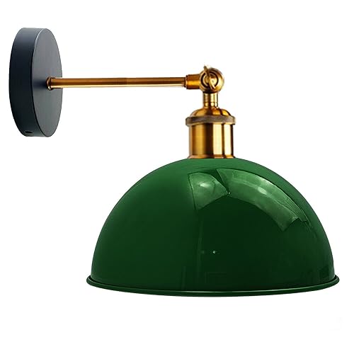 LEDSone Moderne Vintage Retro Industrielle Wandleuchte Wandlampe Lampenschirm E27 Perfekte Passform in Wohnzimmer Esszimmer Büro Küche Schlafzimmer [Energieklasse A] (Grün) von LEDSone