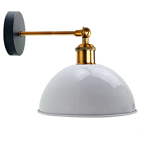 LEDSone Moderne Vintage Retro Industrielle Wandleuchte Wandlampe Lampenschirm E27 Perfekte Passform in Wohnzimmer Esszimmer Büro Küche Schlafzimmer [Energieklasse A] (WEISS) von LEDSone