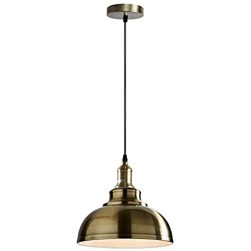 LEDSone Moderne Vintage-Pendelleuchte, industrielle Deckenleuchte, ideal für Esszimmer, Bars, Clubs und Restaurants, E27-Sockel (grün Messing) (Grünes Messing) von LEDSone