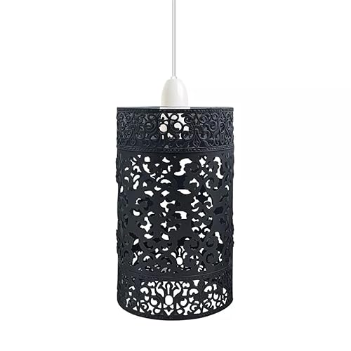 LEDSone Vintage Cage Metal Lamp Shade - Industrial Metal Cage Light DIY Ceiling Pendant Lights for Dining Room Bedroom Loft Hallway (Black 2) [Energy Class A+] von LEDSone