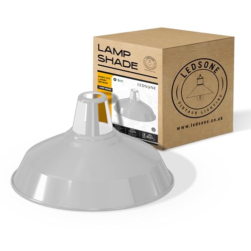 LEDSone Vintage Industrielle Pendelleuchten, Retro Modern Style Metall Lampenschirme, Antike Schirme für Deckenleuchten, Lampenschirme (Weiß) von LEDSone