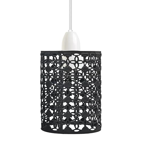 LEDSone Vintage Käfig Metall Lampenschirm – Industrieller Metallkäfig-Licht DIY Decke Pendelleuchten für Esszimmer Schlafzimmer Loft Flur (Schwarz 1) von LEDSone