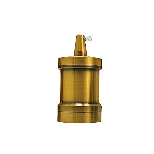 LEDSone Vintage-Retro-Lampenfassung, Lampenfassung, industrielle Edison-ES-E27-Glühbirne, Lampenfassung für DIY-Pendelleuchte, Wandleuchte, geeignet für Lampenschirme (Gelbes Messing) von LEDSone