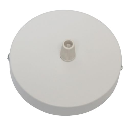 LEDSone weiße Deckenrosette, perfekt für Stoffflexkabel, 100 mm Metall-Deckenleuchten-Montageplatte mit Zubehör für Decken- und Wandleuchte. von DC VOLTAGE