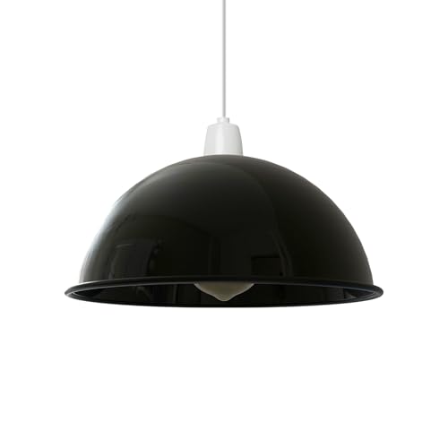 Moderne industrielle Deckenleuchten, rustikale glänzende Metallkuppel, 40 cm groß, einfach zu montieren, Vintage-Schirme als Ersatz für Hängeleuchte, Schlafzimmer, Küche, Hängelampenschirm (glänzend Moderne industrielle Deckenleuchten, rustikale glänzende Metallkuppel, 40 cm groß, einfach zu montieren, Vintage-Schirme als Ersatz für Hängeleuchte, Schlafzimmer, Küche, Hängelampenschirm (glänzend von LEDSone