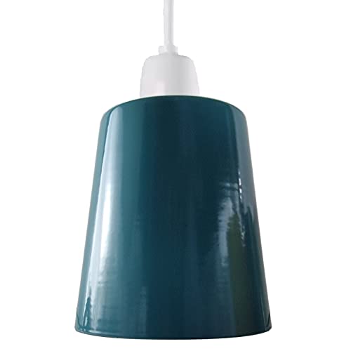 Moderne kleine Lampenschirme, Ersatz, einfache Montage, nicht-elektrisch, Metall, 12 cm, für industrielle Retro-Deckenleuchte, Tischlampe, Wandleuchter, Wohnzimmer, Schlafzimmer (Cyen Blue) von LEDSone