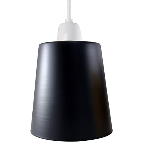 Moderne kleine Lampenschirme, Ersatz, einfache Montage, nicht-elektrisch, Metall, 12 cm, für industrielle Retro-Deckenleuchte, Tischlampe, Wandleuchter, Wohnzimmer, Schlafzimmer (mattschwarz) von LEDSone