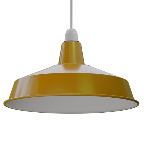 LEDSone Beleuchtungsschirm Metall Pluto Deckenpendelleuchte Lampenschirm Moderner Hängelampenschirm für Küche, Schlafzimmer, Wohnzimmer (1, Gelb) von LEDSone