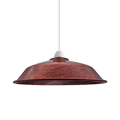 Retro Deckenleuchte Hängeleuchte Metall Lampenschirm Modern Industrial Vintage Look Lampenschirm (Rustic Red) von LEDSone