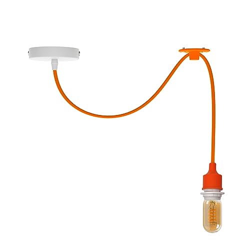 Spinnen-Hängeleuchte DIY Hängeleuchte, Verstellbare Hängelampe mit E27 Stecker, für Halle, Restaurant, Bar, Esszimmer, Café (Orange 1 Meter mit Blub) von LEDSone