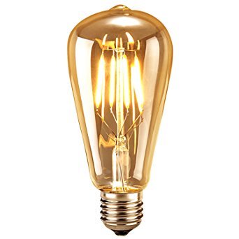 Vintage Edison Antik Stil LED Leuchtmittel Industrie Retro Lampen E27 (ST64-4w Amber E27) von LEDSone