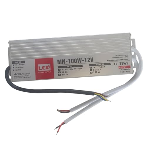 Wasserdichter LED-Transformator, 60 W, 100 W, 150 W, LED-Schaltertreiber, DC12 V, IP67, Netzteil aus Aluminiumlegierung, geeignet für LED-Streifenbeleuchtung, LED-Modul (100 W) von LEDSone