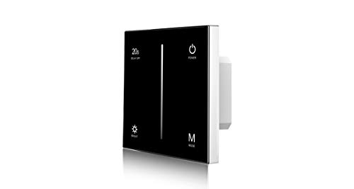 230V Dimmer mit 2.4G Funk-Option, TRIAC, universell einstellbar für LED mit Phasenan- oder Phasenabschnitt (Touch-Dimmer, Schwarz) von LEDUX