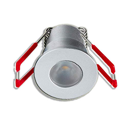 3W LED Mini Einbaustrahler 12V DC offene Kabel-Litzen, Warmweiss IP65 Wassergeschützt Dimmbar Spots für innen- und Außen (Silber, Einzeln ohne Netzteil) von LEDUX