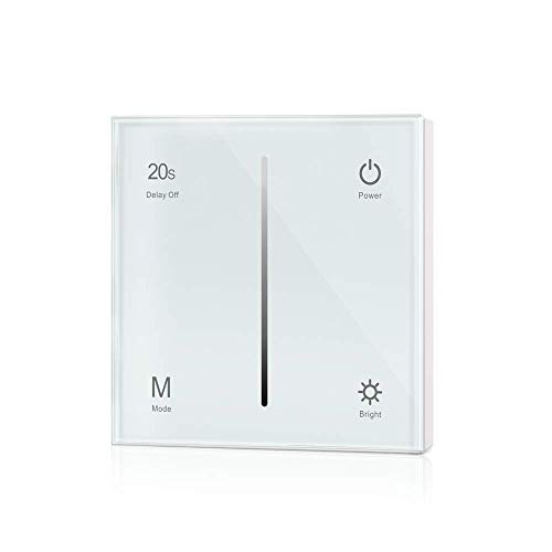 Dimmer-Panel für LED bis zu 240W, Touch-Schalter 230V universal für Phasenabschnitt & -anschnitt, Wandschalter-Controller (Touch-Dimmer/Weiß) von LEDUX