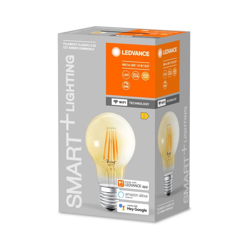 LEDVANCE SMART+ WiFi E27 6W Classic gold 2.400K von LEDVANCE SMART+