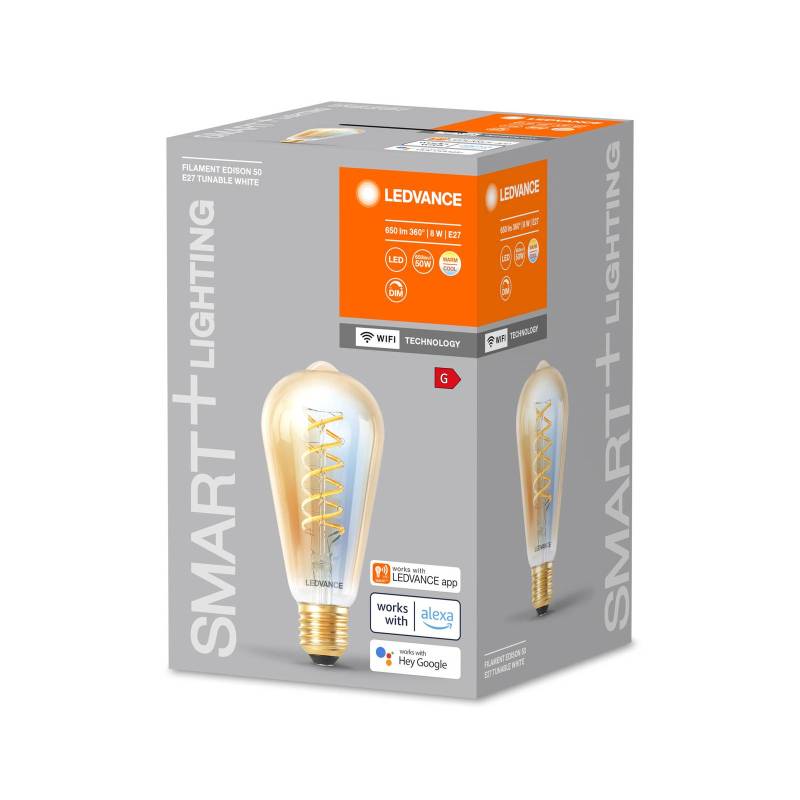 LEDVANCE SMART+ WiFi E27 8W Edison gold 822-850 von LEDVANCE SMART+