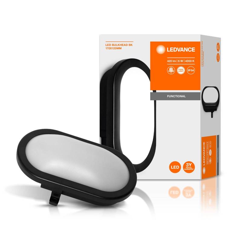 LEDVANCE Bulkhead LED-Außenwandlampe 5,5W schwarz von LEDVANCE