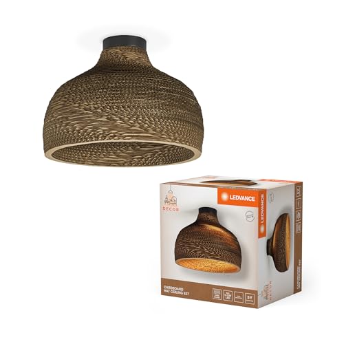 LEDVANCE Deckenleuchte Decor Cardboard Hat braun aus Wellpappe, leicht, E27, 360 mm Durchmesser, Leuchtenschirm aus recyceltem Material, nachhaltig durch austauschbare Lichtquelle, einfache Montage LEDVANCE Deckenleuchte Decor Cardboard Hat braun aus Wellpappe, leicht, E27, 360 mm Durchmesser, Leuchtenschirm aus recyceltem Material, nachhaltig durch austauschbare Lichtquelle, einfache Montage von LEDVANCE