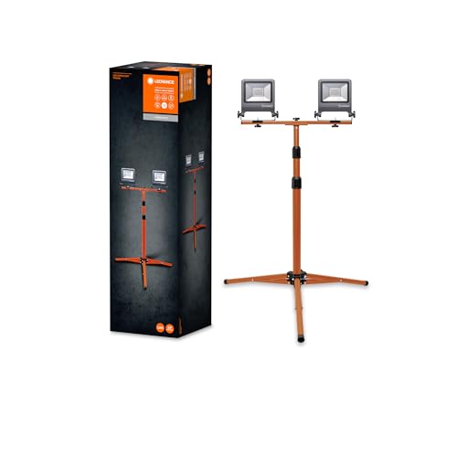 LEDVANCE LED Arbeitslicht, Leuchte für Außenanwendungen, Kaltweiß, Tripod-Ständer, LED Worklight, 2 x 30 Watt von Ledvance