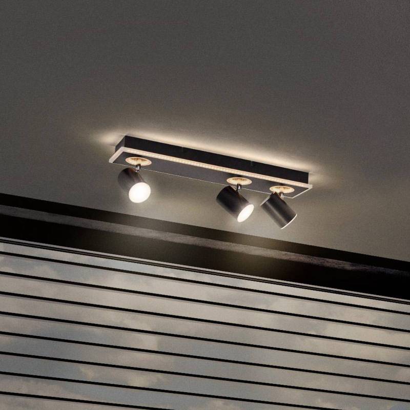 LEDVANCE LED-Deckenstrahler Mars, 4-fl., 3 Spots, schwarz von LEDVANCE