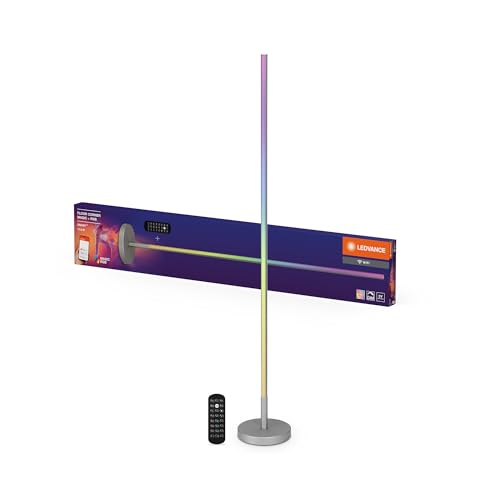 LEDVANCE SMART WIFI smarte und moderne Stehleuchte für indirekte Beleuchtung mit WiFi-Technologie und Magic RGB; dimmbar; silber; Aluminium; Leuchtmittel nicht austauschbar von LEDVANCE