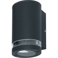 Led Wandleuchte für 1x GU10 Leuchtmittel, Design Leuchte für Aussen, für 1-seitige indirekte Beleuchtung mit dursichtigem Ring, aus Aluminium in von LEDVANCE
