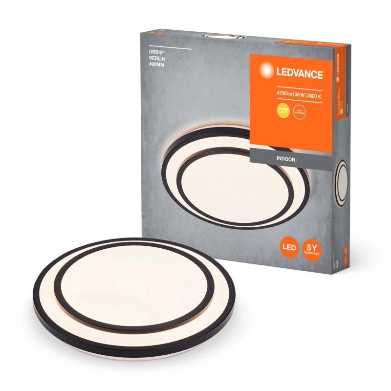 Ledvance LED-Deckenleuchte Orbis Berlin Schwarz Ø 49,2 cm von LEDVANCE