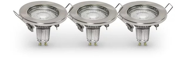 Ledvance LED Einbauleuchte 3-er Set GU10 nickel gebürstet rund von LEDVANCE