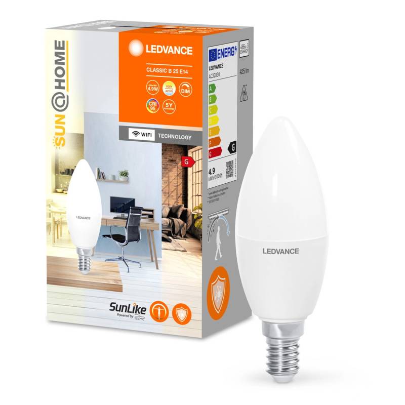 Ledvance LED-Leuchtmittel Sun@Home Smart+ Kerzenform Weiß Ø 3,9 cm von LEDVANCE
