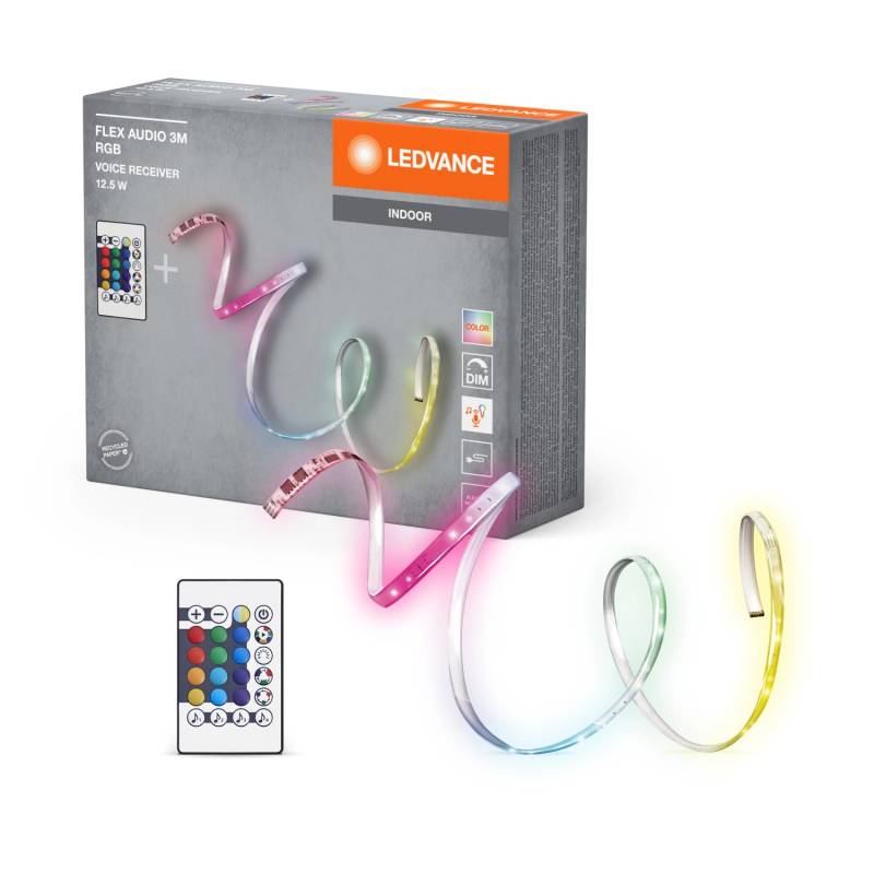 Ledvance LED-Streifen Flex Audio mit Fernbedienung 12,5 W RGB 300 cm von LEDVANCE