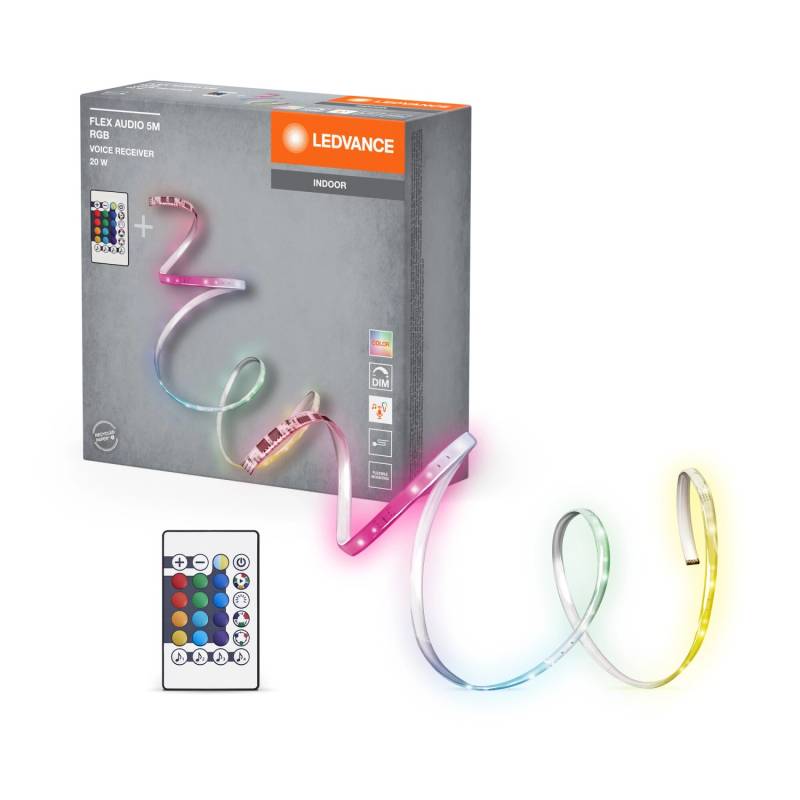 Ledvance LED-Streifen Flex Audio mit Fernbedienung 20 W RGB 500 cm von LEDVANCE