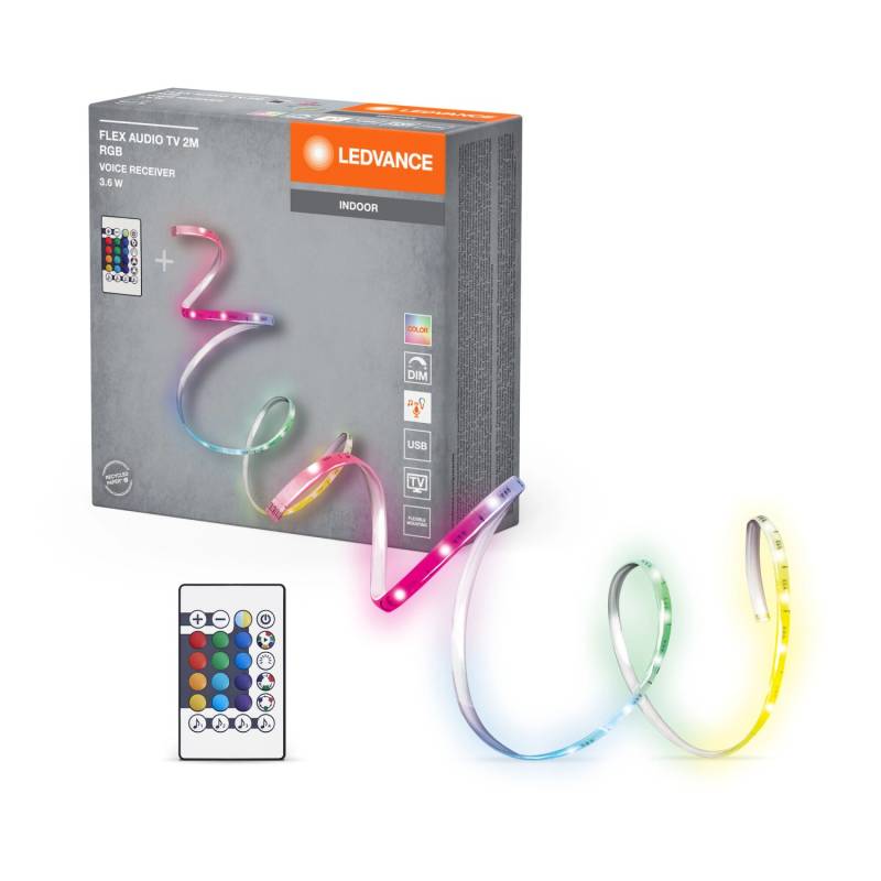 Ledvance LED-Streifen Flex AudioTV USB mit Fernbedienung 3,6 W RGB 200 cm von LEDVANCE