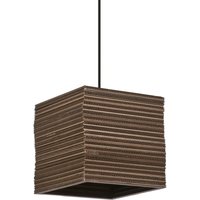 Ledvance - Pendelleuchte Decor Cardboard Square braun aus Wellpappe, leicht, E27, 250 mm Durchmesser, Leuchtenschirm aus recyceltem Material, von LEDVANCE