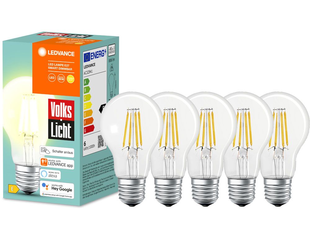 Ledvance Smart+ LED Leuchtmittel E27 Filament 6 W von LEDVANCE