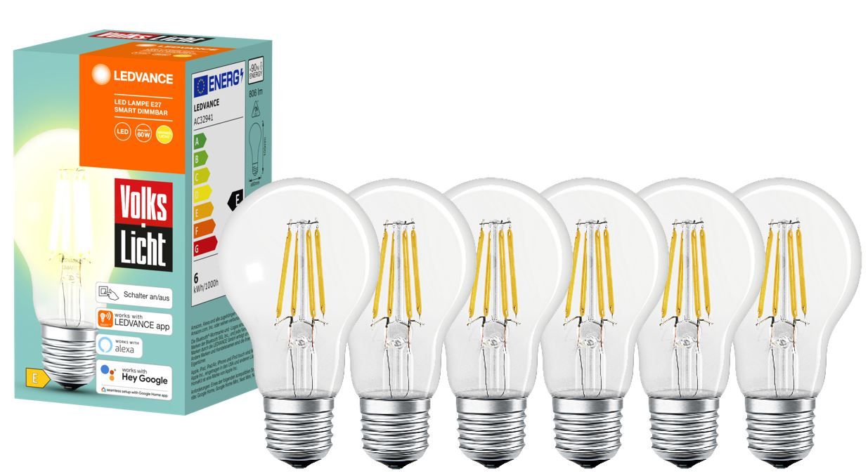 Ledvance Smart+ LED Leuchtmittel E27 Filament 6 W von LEDVANCE