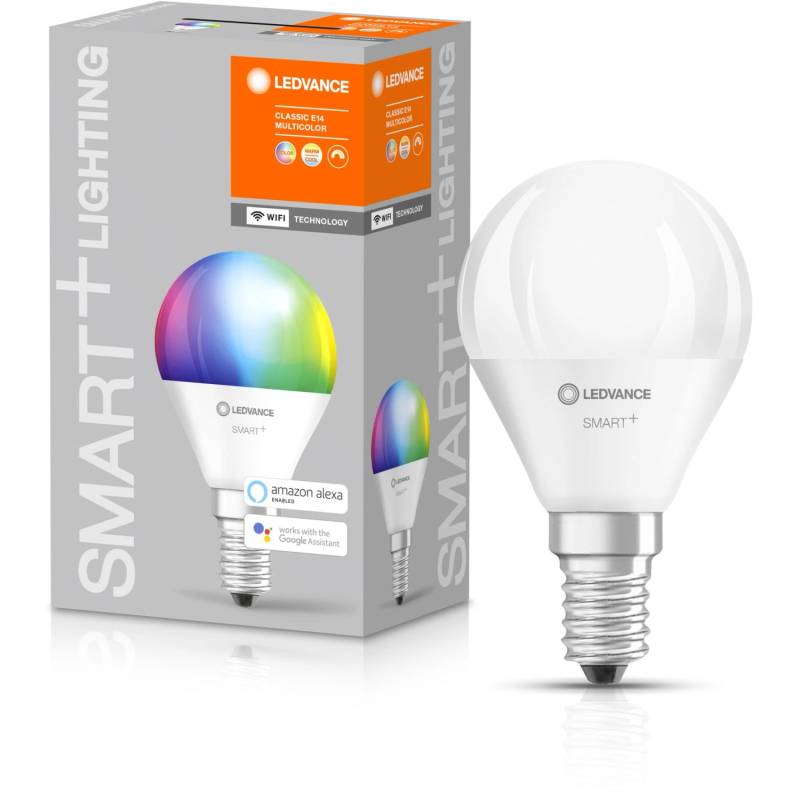 Ledvance Smart+ WiFi LED-Lampe Tropfenform E14/6,5W 470lm RGBW Farbwechsel von LEDVANCE
