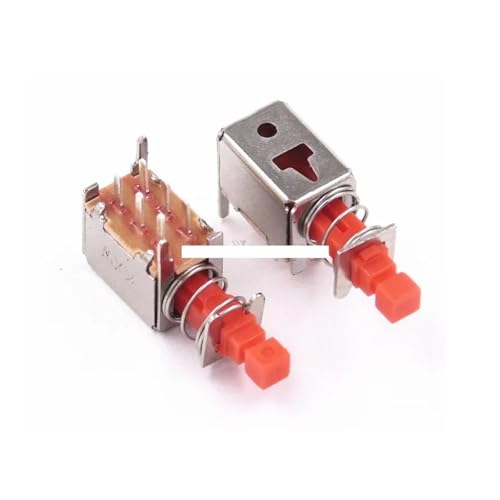 100Pcs Directly key switch A03 PS-22F03 6pins No Lock Reset switch Red von LEDVXFSVY