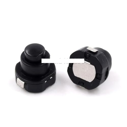 10PCS DC 30V 1A Flashlight Torch Part Round Push Button Switch Black 10mm x 10mm von LEDVXFSVY